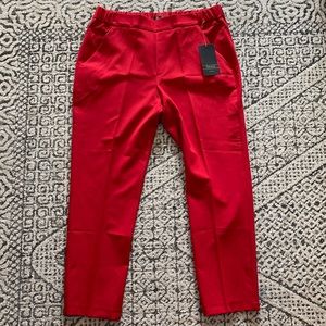 Zara red elastic waistband trousers